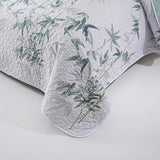 Soft leafey bloom Quilted 3 Pc Bedspread & Pillow Cover Set