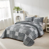 Lush Blush patch Floral 3 Pc Bedspread & Pillow Cover Set