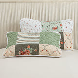 Warm Cozy patchwork greem 3 Pc Bedspread & Pillow Cover Set