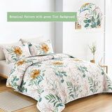 Serene green Blossom Cozy 3 Pc Bedspread & Pillow Cover Set