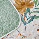 Serene green Blossom Cozy 3 Pc Bedspread & Pillow Cover Set