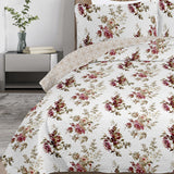 Crimson Dahlia Garden Plush 3 Pc Bedspread & Pillow Cover Set