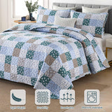 Frosted Blue Hydrangea Elegant 3 Pc Bedspread & Pillow Cover Set