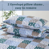 Frosted Blue Hydrangea Elegant 3 Pc Bedspread & Pillow Cover Set