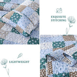 Frosted Blue Hydrangea Elegant 3 Pc Bedspread & Pillow Cover Set