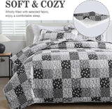 Autumn patchwork B/W Pattern 3 Pc Bedspread & Pillow Cover Set