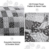 Autumn patchwork B/W Pattern 3 Pc Bedspread & Pillow Cover Set