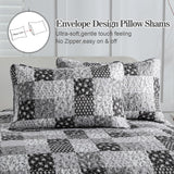 Autumn patchwork B/W Pattern 3 Pc Bedspread & Pillow Cover Set