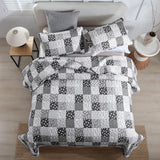 Autumn patchwork B/W Pattern 3 Pc Bedspread & Pillow Cover Set