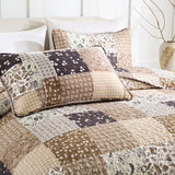 Rustic Countryside Daisy Quilted 3 Pc Bedspread & Pillow Cover Set