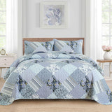 Radiant Summer Breeze patchwork 3 Pc Bedspread & Pillow Cover Set