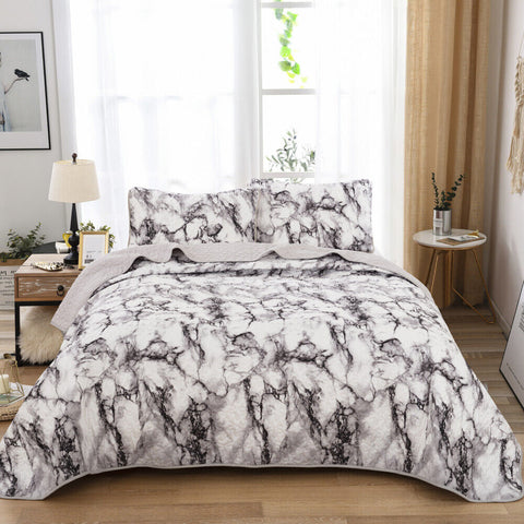 Marble Whisper Lightweight 3 Pc Bedspread & Pillow Cover Set