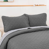 Plain Soft 3 Pc Bedspread & Pillow Cover Set