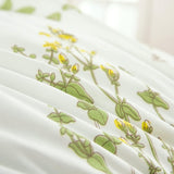 Vintage Delicate green bloom 3 Pc Comforter & Pillow Cover Set