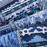 Elegant patchwork Quilted blue 3 Pc Bedspread & Pillow Cover Set