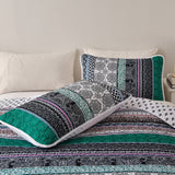 Romantic Blush green grey 3 Pc Bedspread & Pillow Cover Set