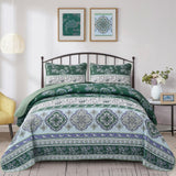 Breezy Tropical green Cozy 3 Pc Bedspread & Pillow Cover Set
