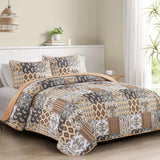 Enchanting Lace boho green Quilted 3 Pc Bedspread & Pillow Cover Set