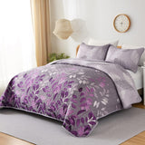 Luxurious Orchid patchwork Plaid 3 Pc Bedspread & Pillow Cover Set