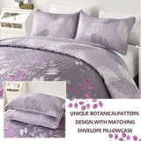 Luxurious Orchid patchwork Plaid 3 Pc Bedspread & Pillow Cover Set