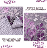 Luxurious Orchid patchwork Plaid 3 Pc Bedspread & Pillow Cover Set