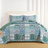 Exquisite Regal Purple 3 Pc Bedspread & Pillow Cover Set