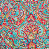 100% Cotton Aqua Coral Paisley Bloom Coverlet Bedspread Set