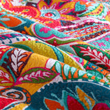 100% Cotton Coral Rainbow Paisley Coverlet Bedspread Set