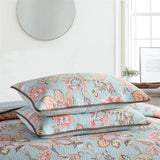 100% Cotton Blush Aqua Rosehaven Coverlet Bedspread Set