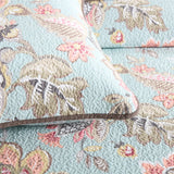 100% Cotton Blush Aqua Rosehaven Coverlet Bedspread Set