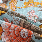 100% Cotton Golden Meadow Floral Coverlet Bedspread Set