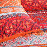 100% Cotton Rust Sapphire Boho Floral Coverlet Bedspread Set