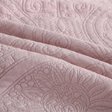 100% Cotton Embossed Blush Medallion Majesty Coverlet Bedspread Set