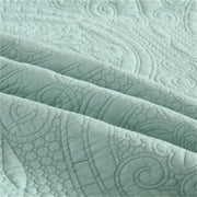 100% Cotton Embossed Aqua Medallion Serenity Coverlet Bedspread Set