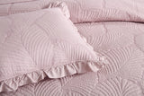 100% Cotton Embossed Blush Rose Coverlet Bedspread Set