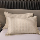 100% Cotton Embossed Taupe Linear Luxe Coverlet Bedspread Set