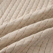 100% Cotton Embossed Taupe Linear Luxe Coverlet Bedspread Set