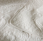 100% Cotton Embossed Ivory Floral Grace Coverlet Bedspread Set