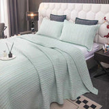 100% Cotton Embossed Mint Stripe Elysian Coverlet Bedspread Set