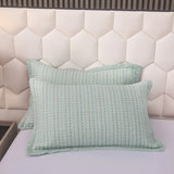 100% Cotton Embossed Mint Stripe Elysian Coverlet Bedspread Set