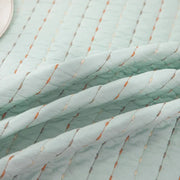 100% Cotton Embossed Mint Stripe Elysian Coverlet Bedspread Set