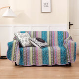 100% Cotton Violet Lagoon Floral Stripe Coverlet Bedspread Set