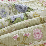 100% Cotton Ivory Cottage Rose Coverlet Bedspread Set