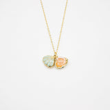 Gift Gox - Aroma Necklace 925 Silver, Gold coated - Green Shell Paradise Peach (Pink) + Purify Oil Blend