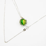 Gift Gox - Aroma Necklace White Gold - Planet Aurum Verdant (Gold Green) + Purify Oil Blend