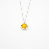 Gift Gox - Aroma Necklace White Gold - Planet Jovian Gold (Golden Yellow) + Purify Oil Blend
