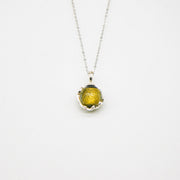 Gift Gox - Aroma Necklace White Gold - Planet Stellar Midnight (Golden dark blue) + Purify Oil Blend