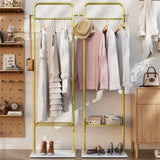 Durable Metal Corner Clothes Rack Strong Stone Base Entryway Garment Stand W Rod In Australia - Darrahopens