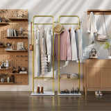 Durable Metal Corner Clothes Rack Strong Stone Base Entryway Garment Stand W Rod In Australia - Darrahopens