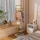 Durable Metal Corner Clothes Rack Strong Stone Base Entryway Garment Stand W Rod In Australia - Darrahopens